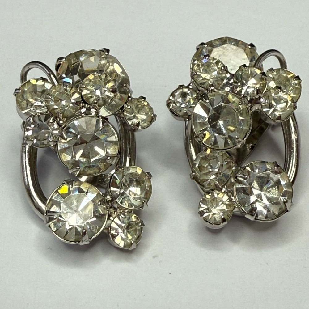 Juliana large vintage rhinestone earrings